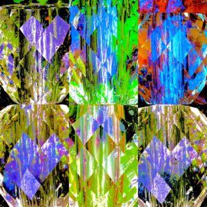 A series of crystal bead experiments showcasing various colors.